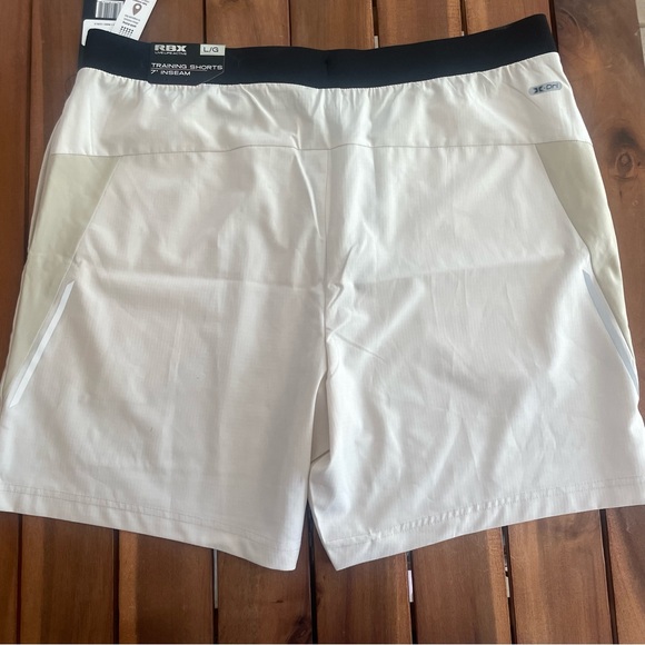 RBX Active 7” Mens Stretch Diagonal Mesh Stripe Woven Shorts, Stone, NWT, L - Picture 7 of 10